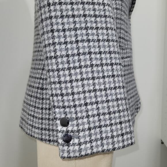 NWT Aritzia Wilfred Darmon Wool Blend Houndstooth Plaid Blazer Size 6 Gray Black - Picture 7 of 15